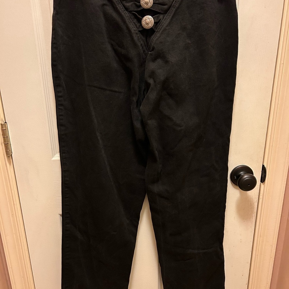 Vintage Roughrider By Circle T High Rise Ponchos on Waist Black Jeans Sz 13 - Picture 10 of 13